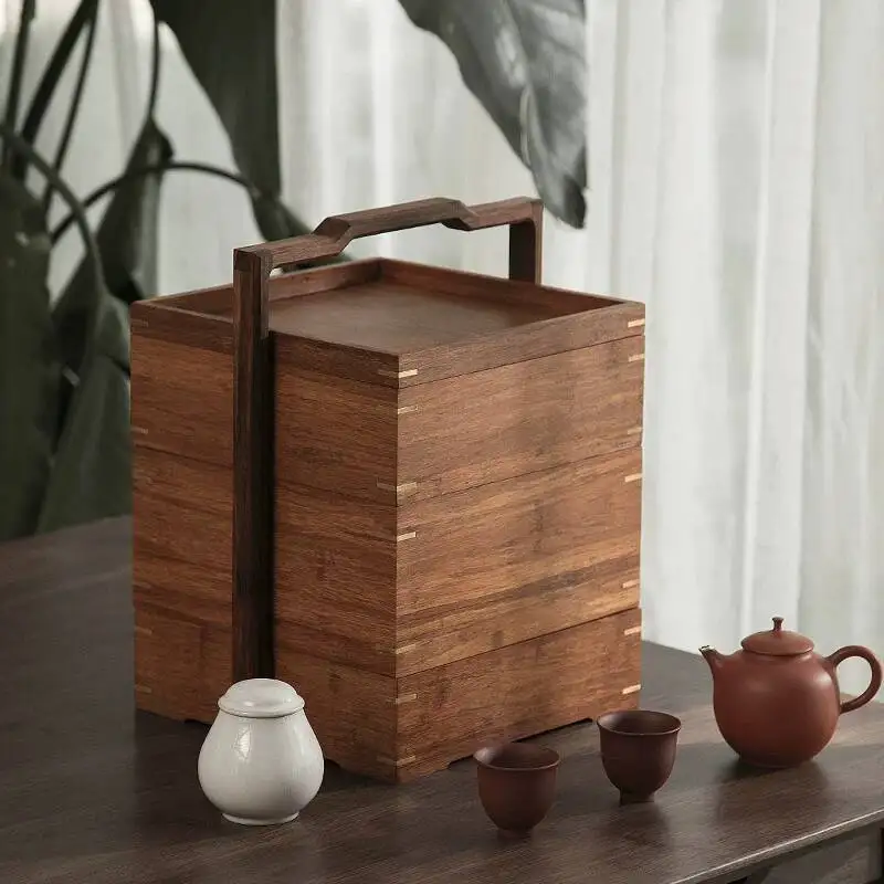 A Multi-Layered Portable Outdoor Travel Storage With Handle, Set Accessories, And Tea Lunch Box
A Multi-Layered Portable Outdoor Travel Storage With Handle, Set Accessories, And Tea Lunch Box