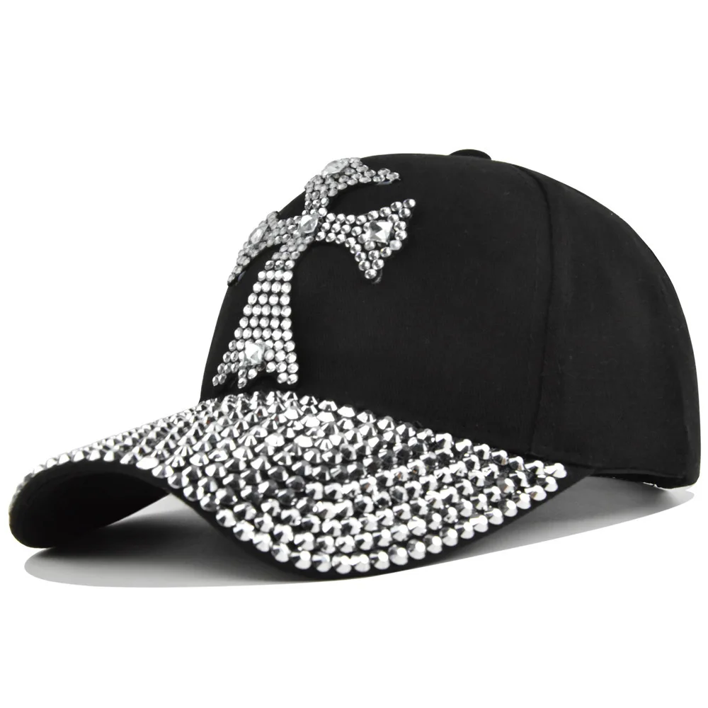 Vintage Washed Distressed Hats Cross Baseball Cap Couple Curved Brim Shiny Rhinestone Sun Hat
Vintage Washed Distressed Hats Cross Baseball Cap Couple Curved Brim Shiny Rhinestone Sun Hat