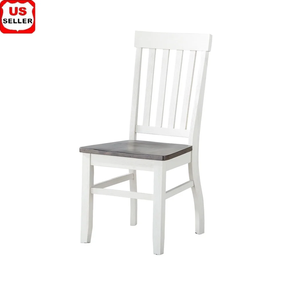Set of 2 Ivory Driftwood Dining Chairs Solid Wood Slat Back Schoolhouse Design Comfortable Dining Room Furniture
Set of 2 Ivory Driftwood Dining Chairs Solid Wood Slat Back Schoolhouse Design Comfortable Dining Room Furniture
