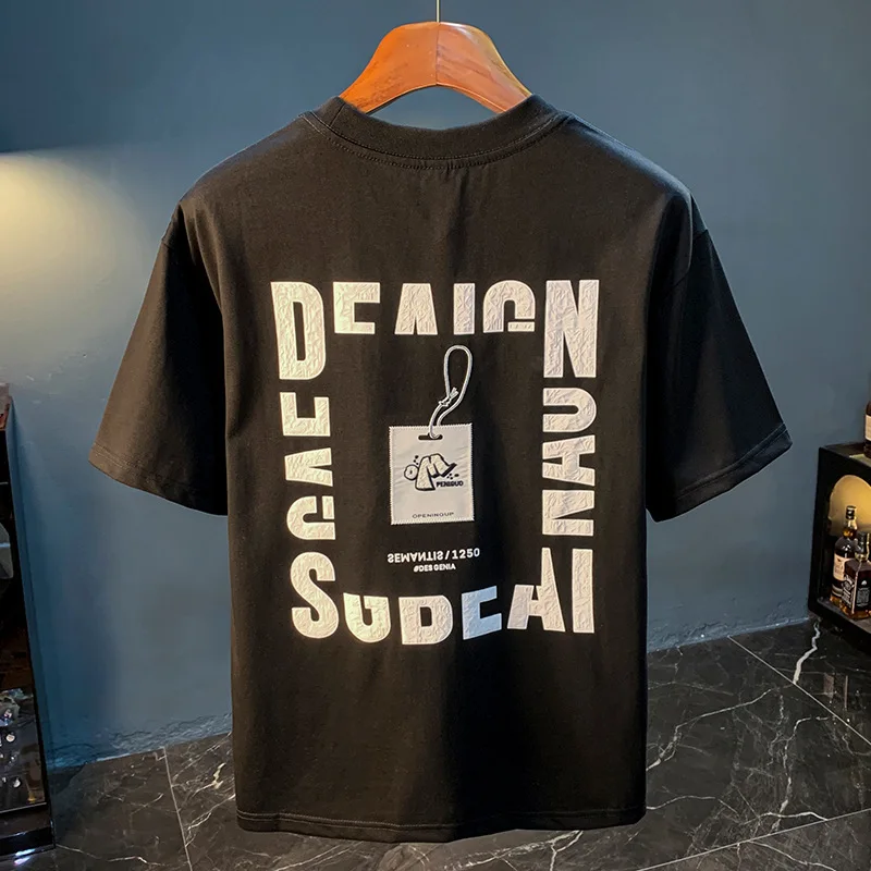 Creative printed short sleeved T-shirt for men 2025 summer new men's clothing round neck loose and versatile casual trend top
Creative printed short sleeved T-shirt for men 2025 summer new men's clothing round neck loose and versatile casual trend top