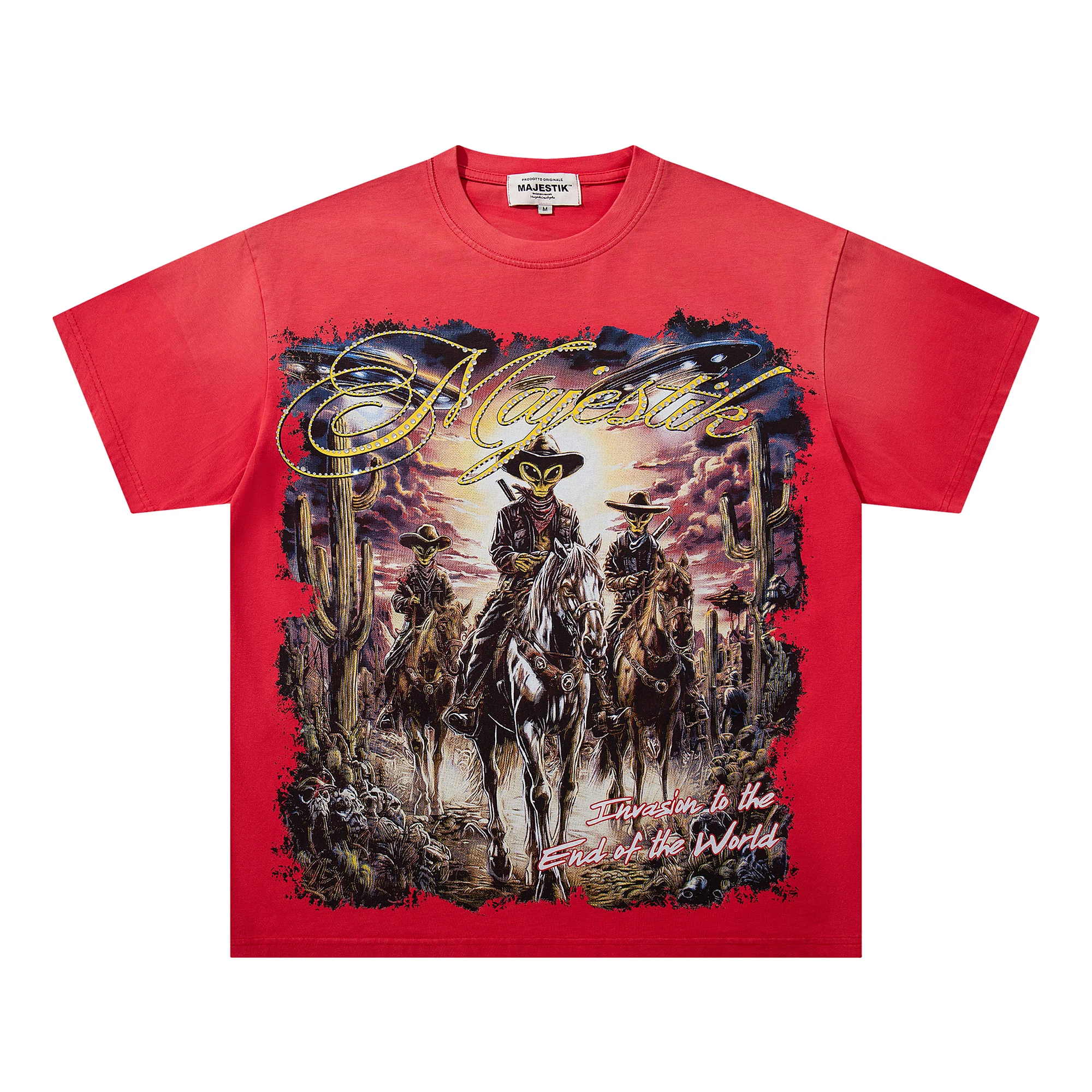 Summer Vintage Red Acid Wash T-Shirt Alien Cowboy Western Print Casual Tees Tops Y2k Streetwear Oversized Hip Hop Unisex Clothes
Summer Vintage Red Acid Wash T-Shirt Alien Cowboy Western Print Casual Tees Tops Y2k Streetwear Oversized Hip Hop Unisex Clothes