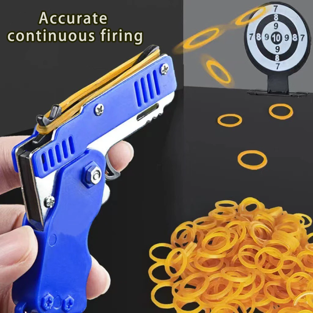 Metal Burst Rubber Band Toy - Mini Folding Launcher Toy With Keychain And 60pcs Rubber Bands,Perfect Gift for Christmas
Metal Burst Rubber Band Toy - Mini Folding Launcher Toy With Keychain And 60pcs Rubber Bands,Perfect Gift for Christmas