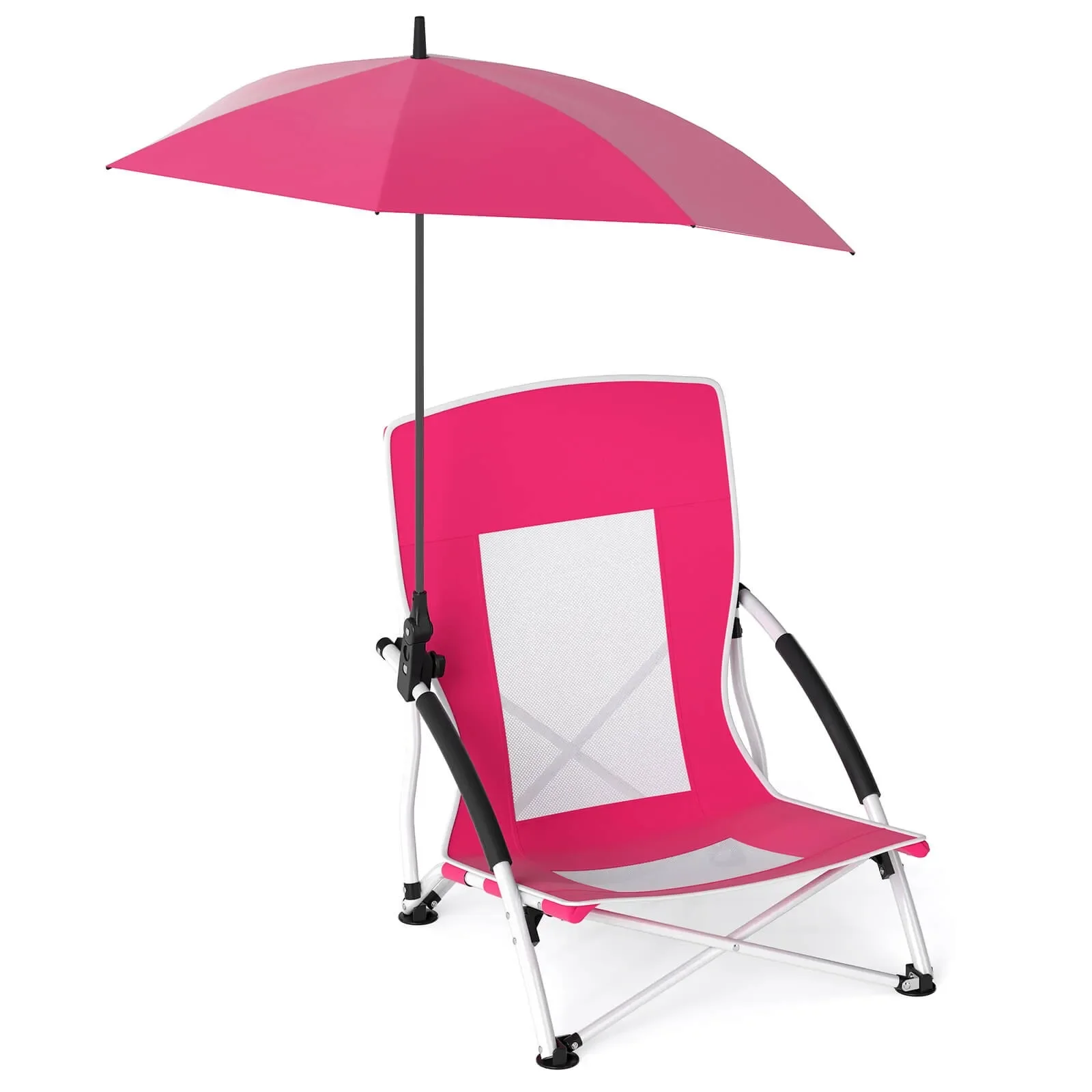Portable Beach Umbrella Chair w/Hexagonal Parasol Comfy Armrest Breathable Seat
Portable Beach Umbrella Chair w/Hexagonal Parasol Comfy Armrest Breathable Seat