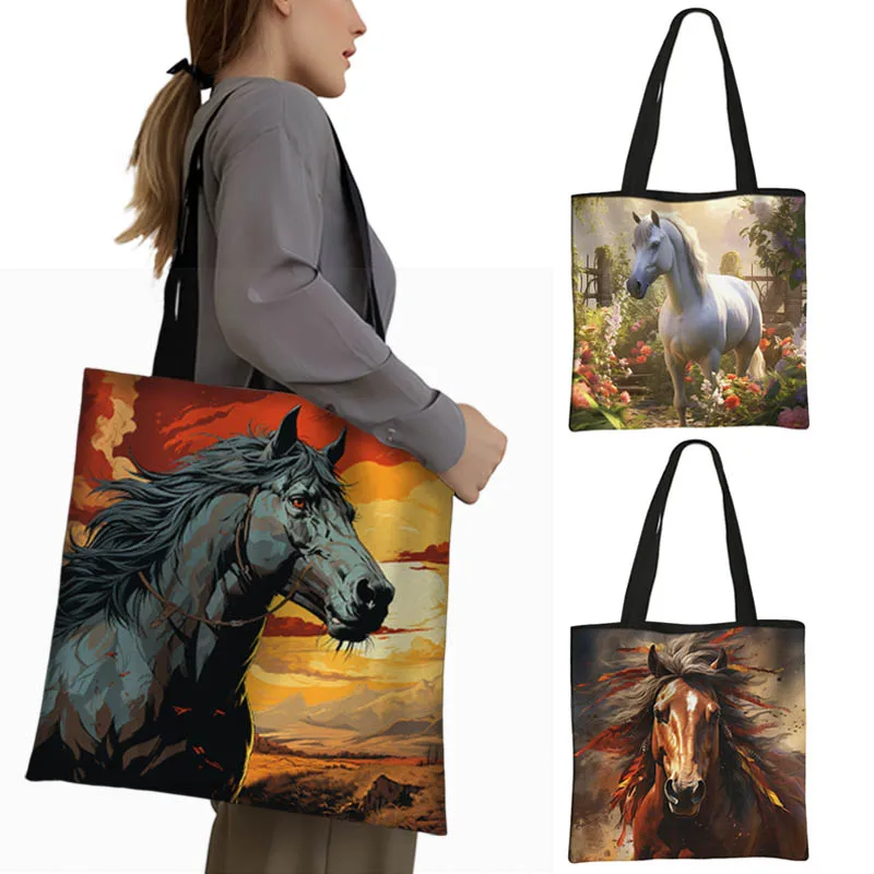 Galloping Steed Horse Print Tote Bags Indian War Horse Women Handbag Large Capacity Shoulder Bag Casual Reusable Shopping Bags
Galloping Steed Horse Print Tote Bags Indian War Horse Women Handbag Large Capacity Shoulder Bag Casual Reusable Shopping Bags