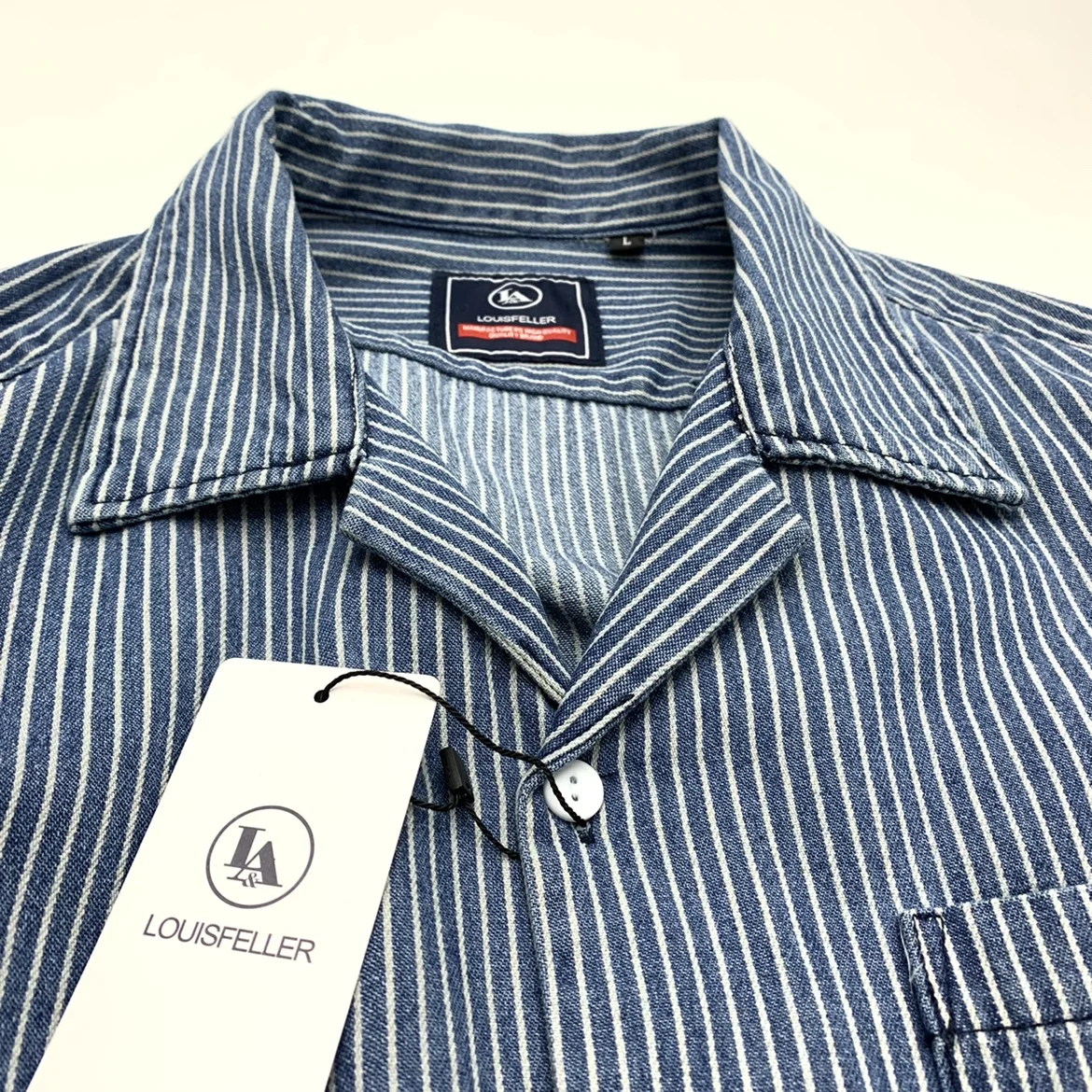 100% Cotton Amekaji American Vintage Striped Short Sleeve Shirt Men's Cuban Neck Denim Shirt Retro Casual Hong Kong Male Tops
100% Cotton Amekaji American Vintage Striped Short Sleeve Shirt Men's Cuban Neck Denim Shirt Retro Casual Hong Kong Male Tops