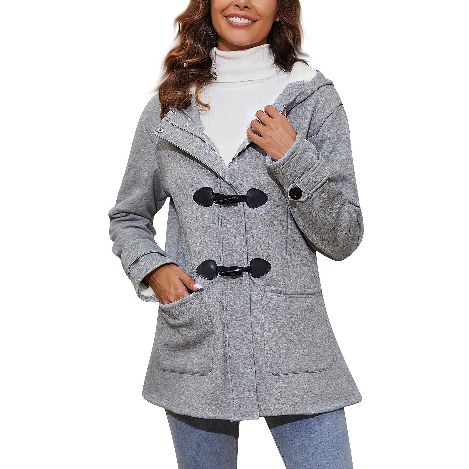 Ladies' Fashion Horn Button Fleece Thicken Coat Winter Warm Jacket Vintage Daily Loose Windbreaker Jackets
Ladies' Fashion Horn Button Fleece Thicken Coat Winter Warm Jacket Vintage Daily Loose Windbreaker Jackets