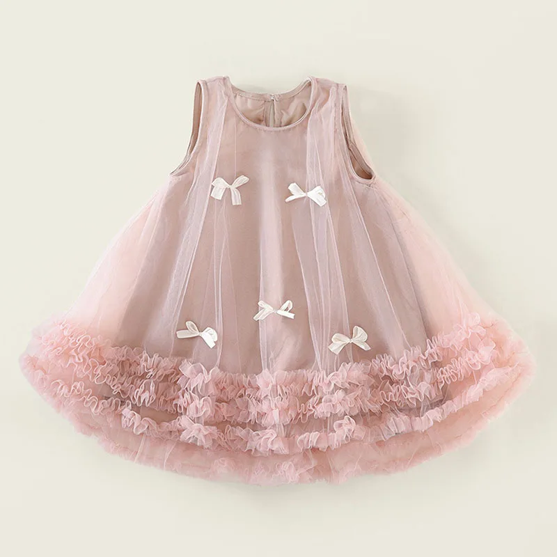 Summer Birthday Dresses Luxury For Girls Korean Fashion Cute Bow Mesh Sleeveless Pink Princess Dress Boutique Kids Clothing B276
Summer Birthday Dresses Luxury For Girls Korean Fashion Cute Bow Mesh Sleeveless Pink Princess Dress Boutique Kids Clothing B276