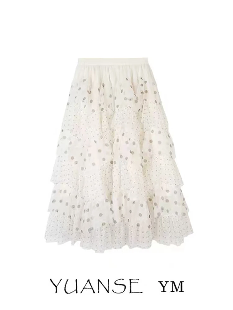 Yuanse Fairy Half Skirt Women Summer Design Loose Puffy Cake Skirt Mesh Splicing Wave Dot Netting Gauze Girls Student Teens
Yuanse Fairy Half Skirt Women Summer Design Loose Puffy Cake Skirt Mesh Splicing Wave Dot Netting Gauze Girls Student Teens