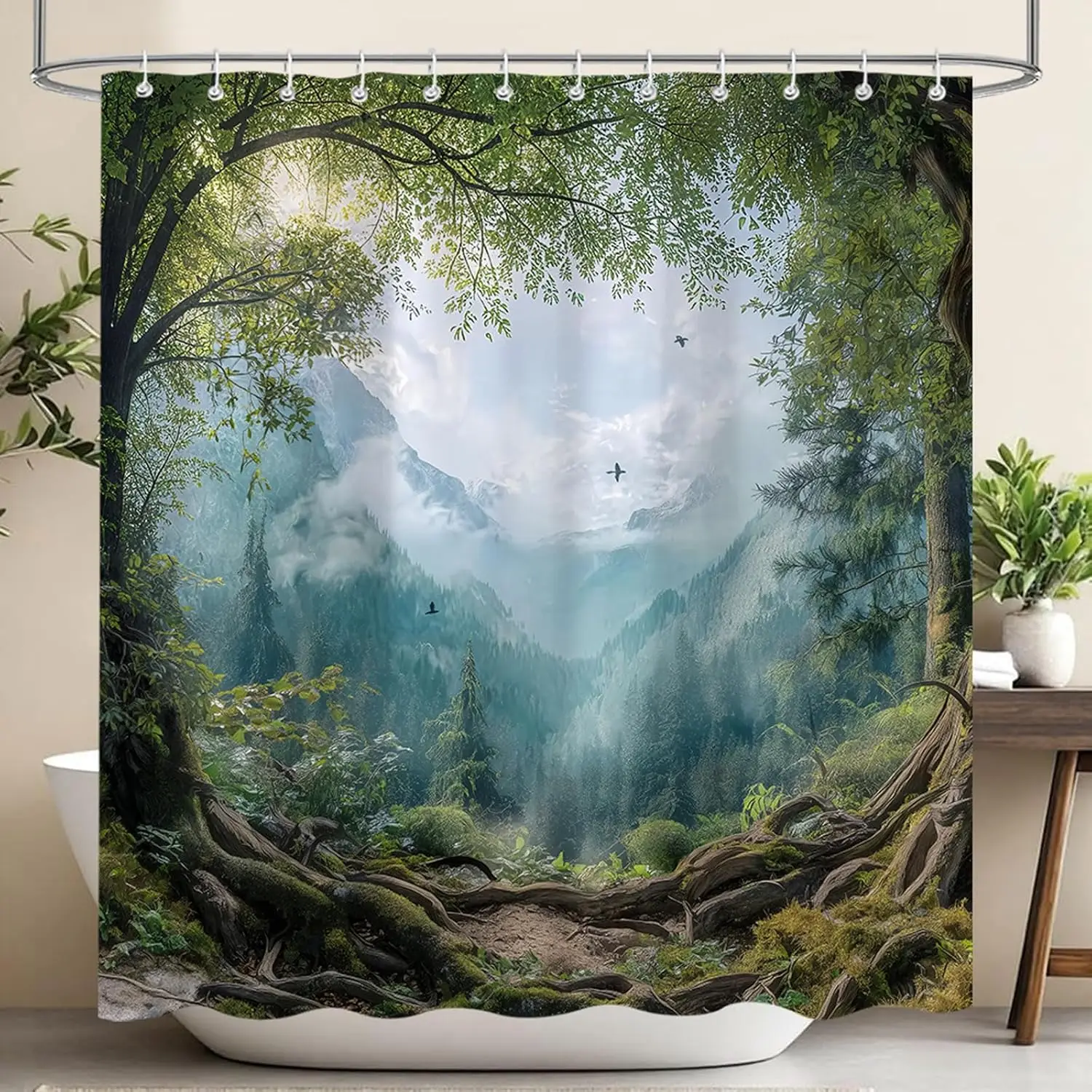 Forest Mountain Shower Curtain, Misty Nature Green Pine Tree Landscape Shower Curtains for Bathroom, Rustic Woodland Scene
Forest Mountain Shower Curtain, Misty Nature Green Pine Tree Landscape Shower Curtains for Bathroom, Rustic Woodland Scene