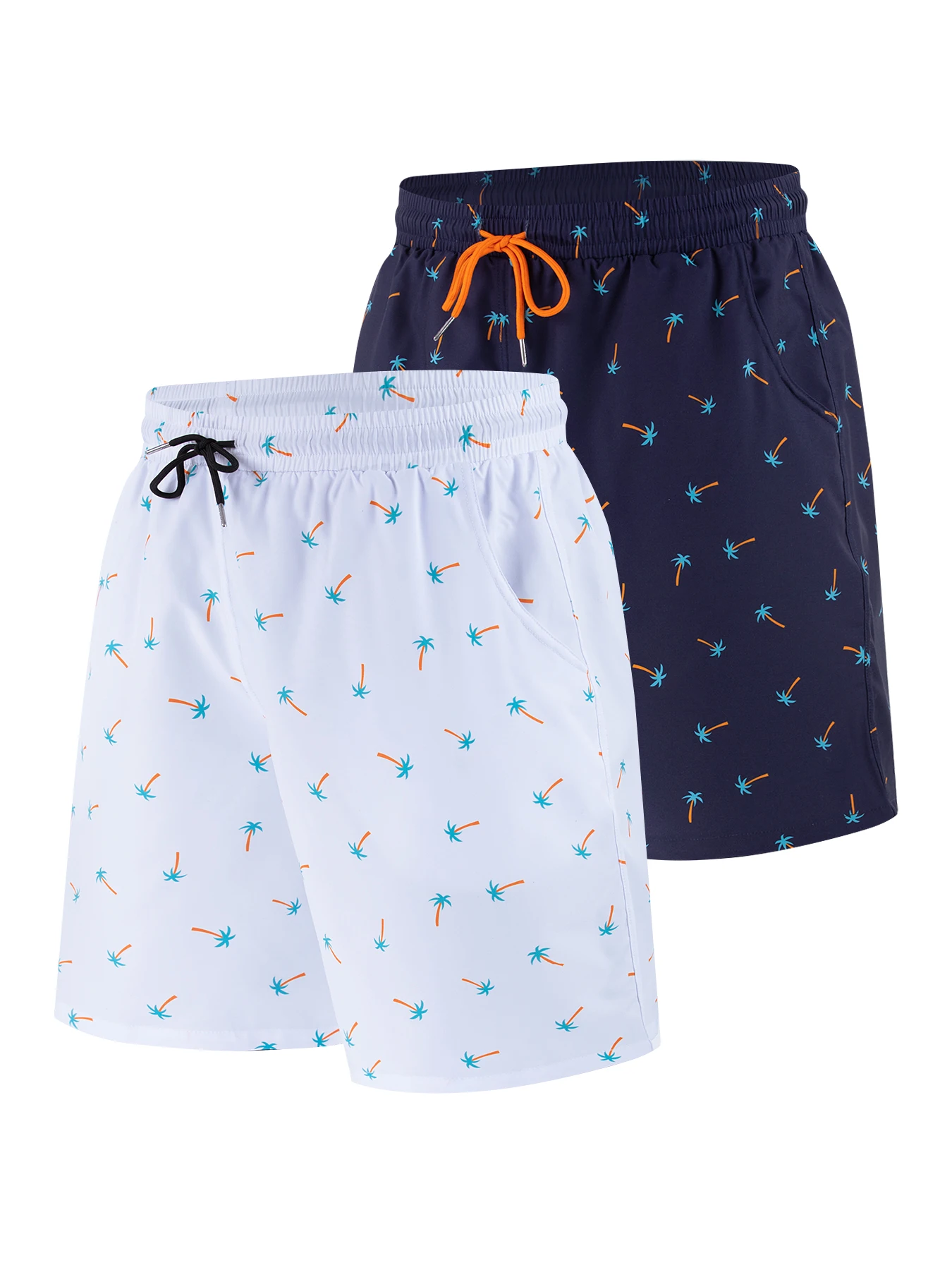 Men's coconut tree print beach shorts, drawstring waist beach swim trunks, lined casual outdoor beach pants
Men's coconut tree print beach shorts, drawstring waist beach swim trunks, lined casual outdoor beach pants