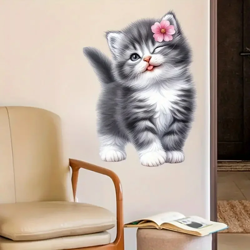 Adorable Gray Kitten with Pink Flower Self-Adhesive Toilet Stickers,Wall Decal Removable, Reusable Vinyl Car Sticker
Adorable Gray Kitten with Pink Flower Self-Adhesive Toilet Stickers,Wall Decal Removable, Reusable Vinyl Car Sticker