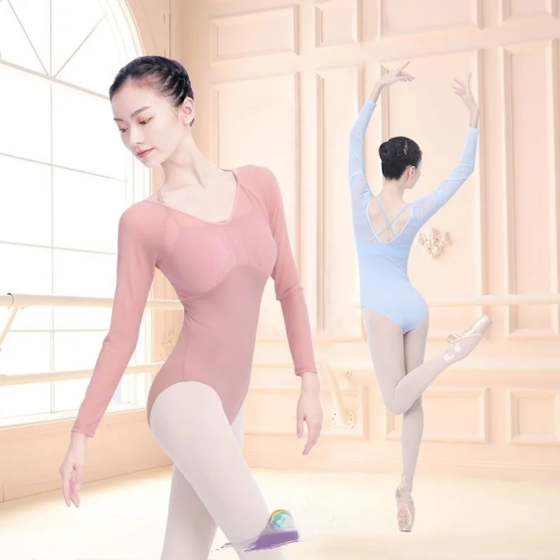 Ballet Practice Suit Women's Short Sleeve Mesh Splice Adult Onesie Yoga Physique Clothes Teacher Gymnastics Ballet Dance Wear
Ballet Practice Suit Women's Short Sleeve Mesh Splice Adult Onesie Yoga Physique Clothes Teacher Gymnastics Ballet Dance Wear
