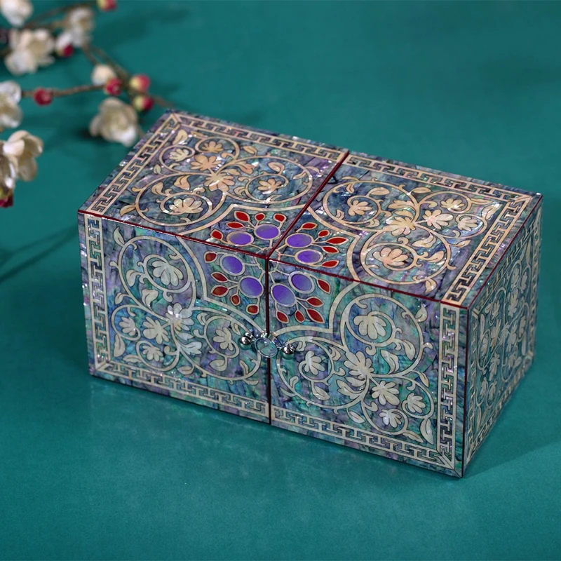 Fritillary Lacquer Double Door Storage Box Chinese Wedding Gift Makeup Box
Fritillary Lacquer Double Door Storage Box Chinese Wedding Gift Makeup Box