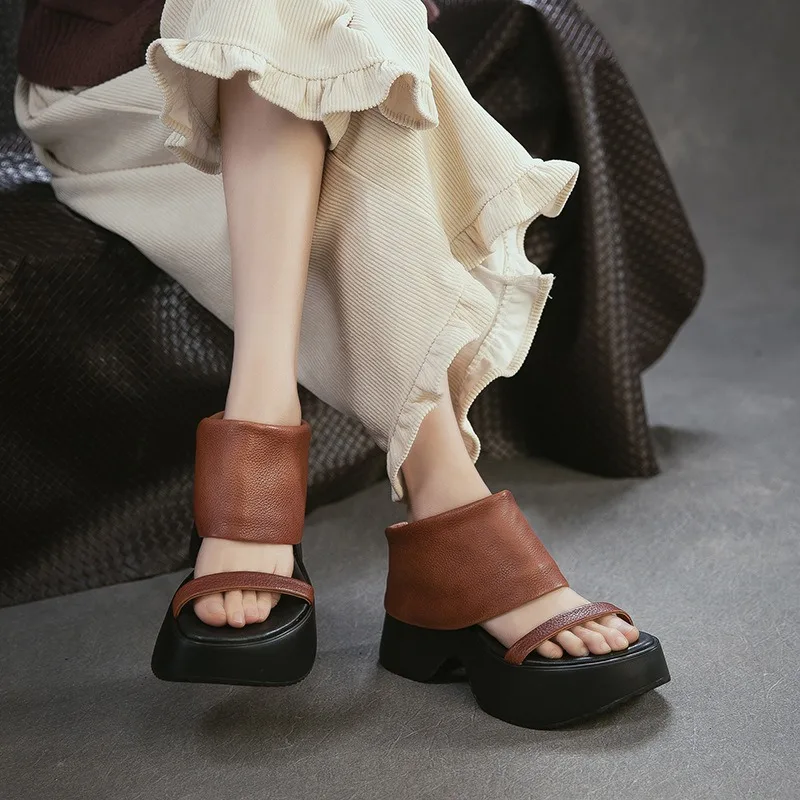 Birkuir Retro Open Toe Thick Heel Sandals For Women Buckle Slip On Sandals Buckle Summer Slides Genuine Leather 7cm High Heels
Birkuir Retro Open Toe Thick Heel Sandals For Women Buckle Slip On Sandals Buckle Summer Slides Genuine Leather 7cm High Heels