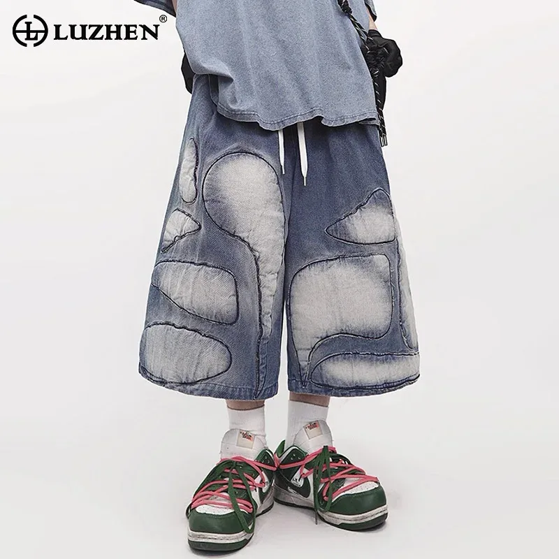 LUZHEN Original Color Contrast Design Patchwork Street Elastic Waist Denim Cropped Pants Men's 2025 Summer Loose Shorts JY2272
LUZHEN Original Color Contrast Design Patchwork Street Elastic Waist Denim Cropped Pants Men's 2025 Summer Loose Shorts JY2272