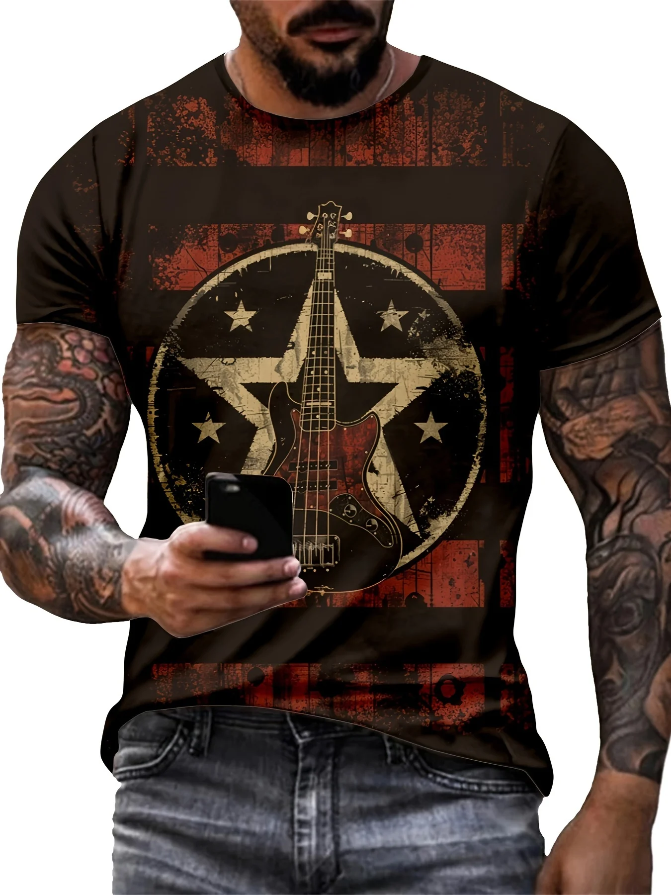 Men's Guitar Graphic Print T-shirt,Casual Short Sleeve Crew Neck Tee,Men's Clothing For Summer Outdoor Mens Sportswear Tshirts
Men's Guitar Graphic Print T-shirt,Casual Short Sleeve Crew Neck Tee,Men's Clothing For Summer Outdoor Mens Sportswear Tshirts