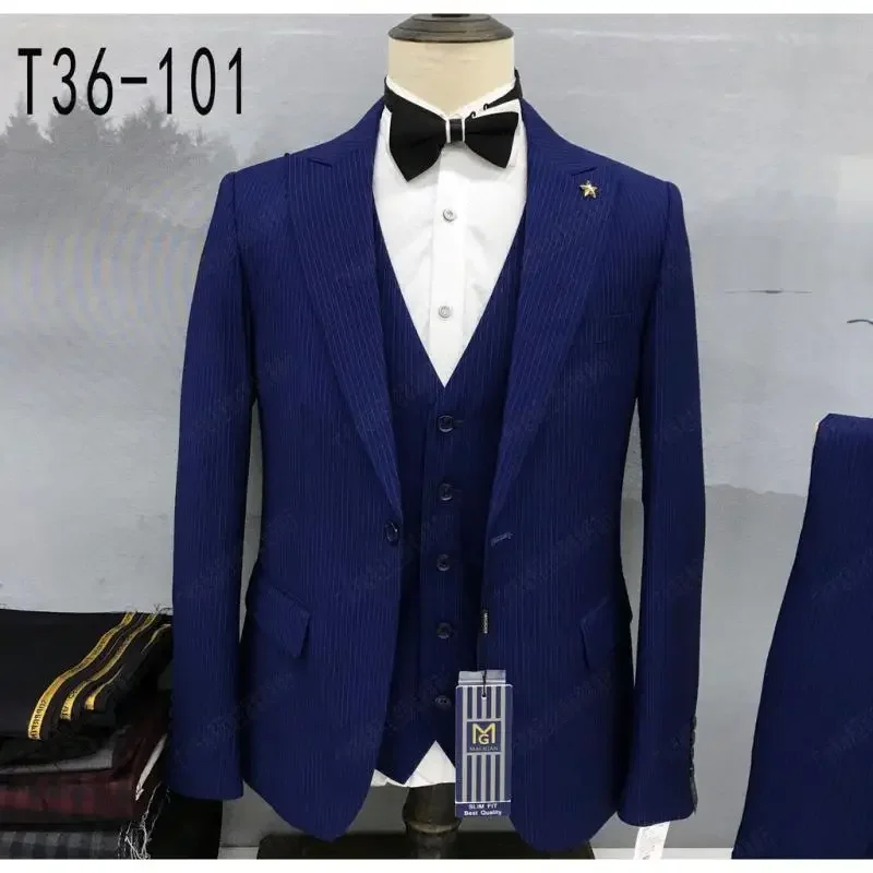 European and American Striped Set for Men, Oversized Slim Fitting, Business, Wedding, Evening Wear
European and American Striped Set for Men, Oversized Slim Fitting, Business, Wedding, Evening Wear