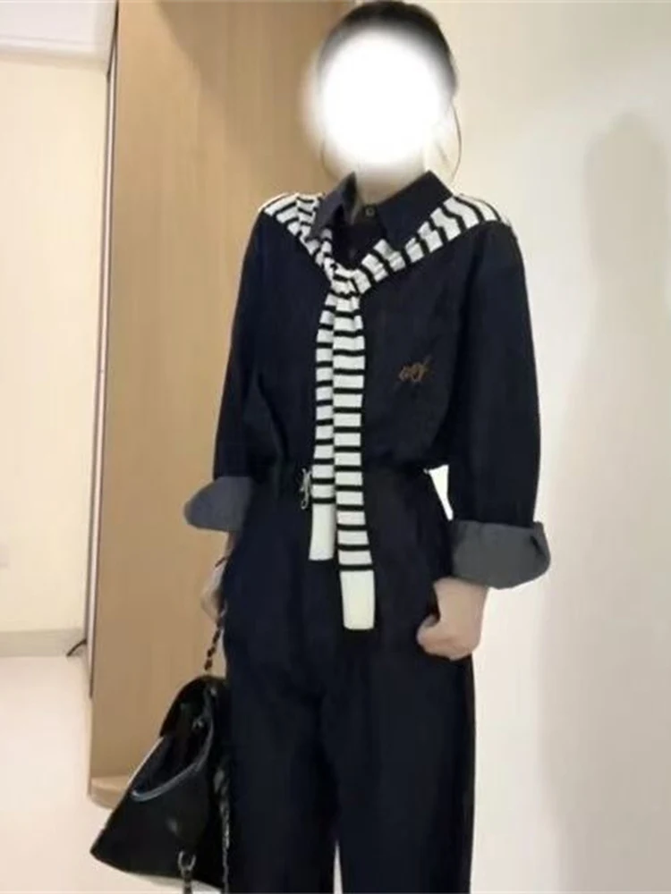 Женский винтажный корейский джинсовый комплект Sle Long Sve и джинсы с высокой талией, удобный свободный крой, осенний повседневный наряд
Женский винтажный корейский джинсовый комплект Sle Long Sve и джинсы с высокой талией, удобный свободный крой, осенний повседневный наряд