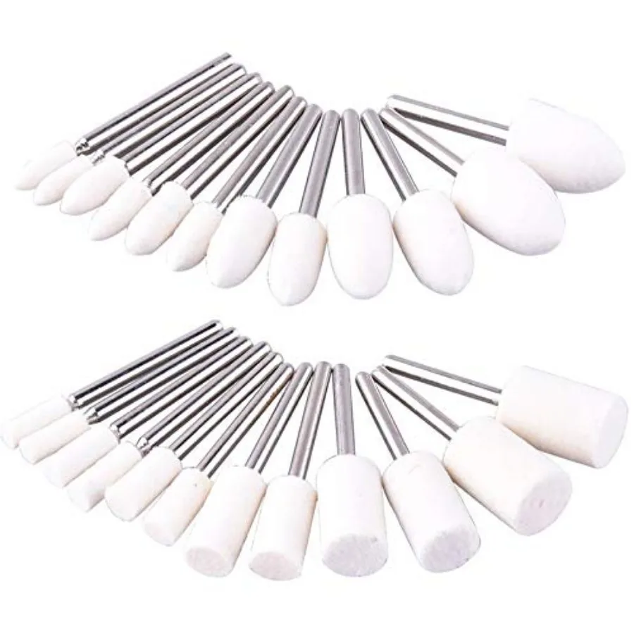 24 Pieces Wool Felt Mounted Mandrel Set 2 Shaped and 6 Sizes Polishing Buffing Wheel Bits with Free Box for Dremel Rotary Tool
24 Pieces Wool Felt Mounted Mandrel Set 2 Shaped and 6 Sizes Polishing Buffing Wheel Bits with Free Box for Dremel Rotary Tool
