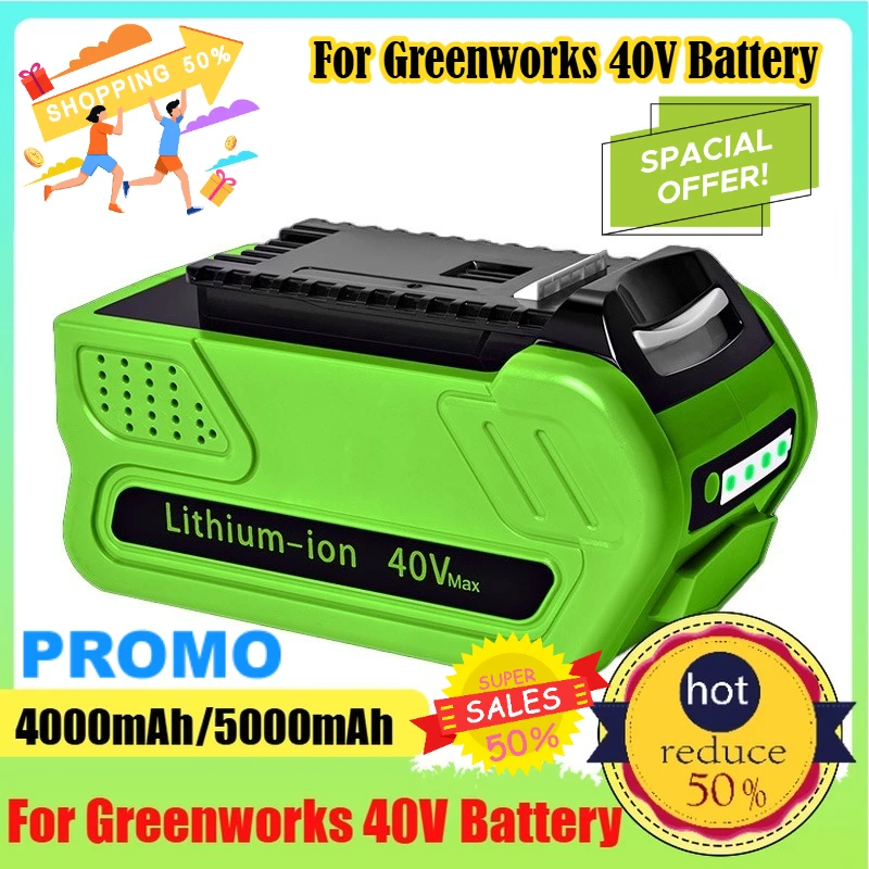 4000mAh/5000mAh Rechargeable Batteries for Greenworks 40V Universal Battery for Power Tools
4000mAh/5000mAh Rechargeable Batteries for Greenworks 40V Universal Battery for Power Tools