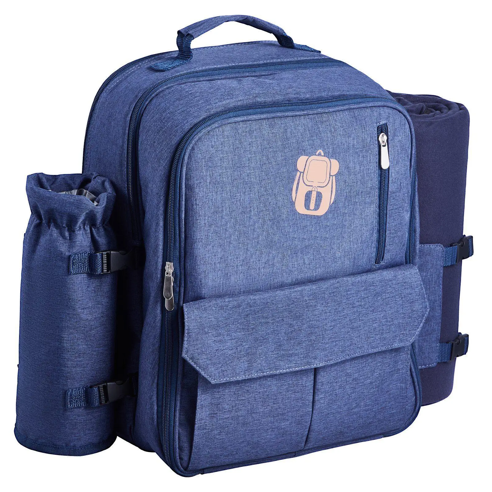 Navy Blue All-in-One Picnic Backpack for 4 with Integrated Cooler Compartment 600D Premium Fabric Comfortable Carry Solution
Navy Blue All-in-One Picnic Backpack for 4 with Integrated Cooler Compartment 600D Premium Fabric Comfortable Carry Solution