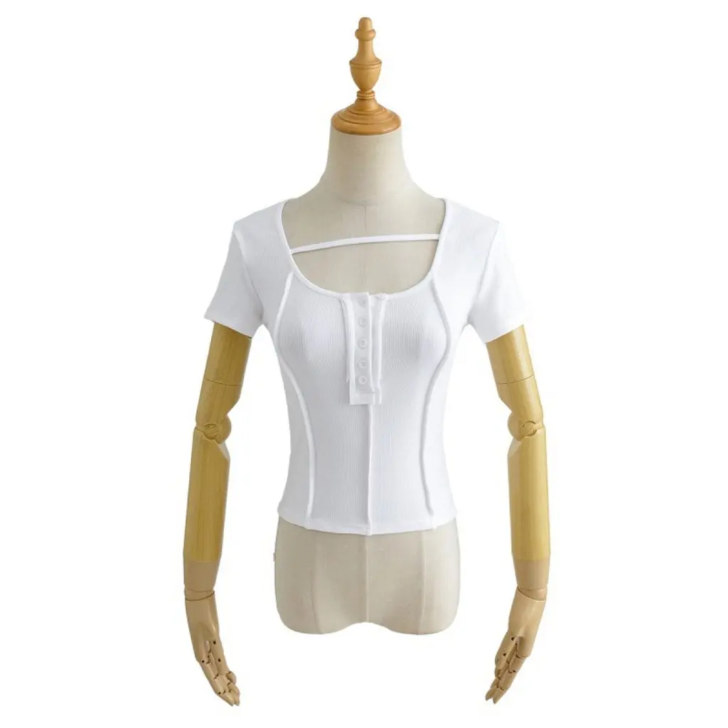 YPFF Women's Long Sleeve T-shirt Pure Desire Style Clavicle Scrub Base Shirt Elastic Reverse Placket Solid Color for Spring
YPFF Women's Long Sleeve T-shirt Pure Desire Style Clavicle Scrub Base Shirt Elastic Reverse Placket Solid Color for Spring