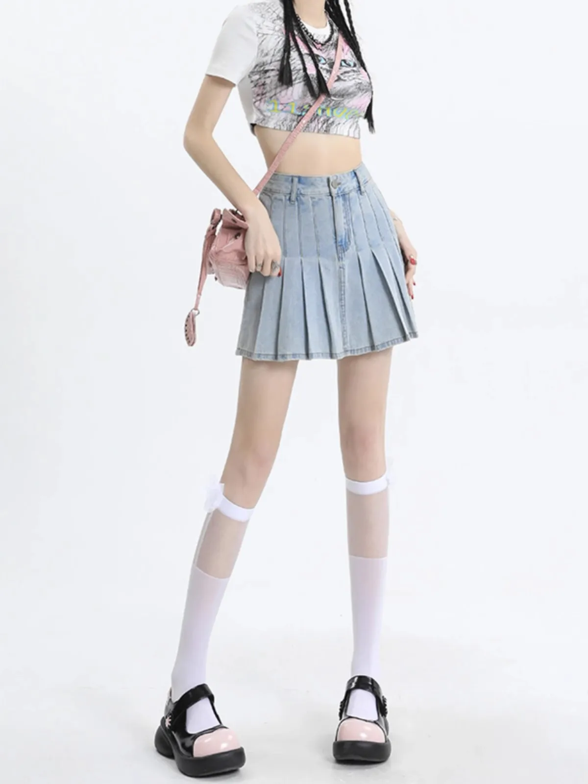 Summer 2023 Y2k Denim Pleated Skirts Mini Solid Casual Woman Fashion Korean Style High Waist Skirt
Summer 2023 Y2k Denim Pleated Skirts Mini Solid Casual Woman Fashion Korean Style High Waist Skirt