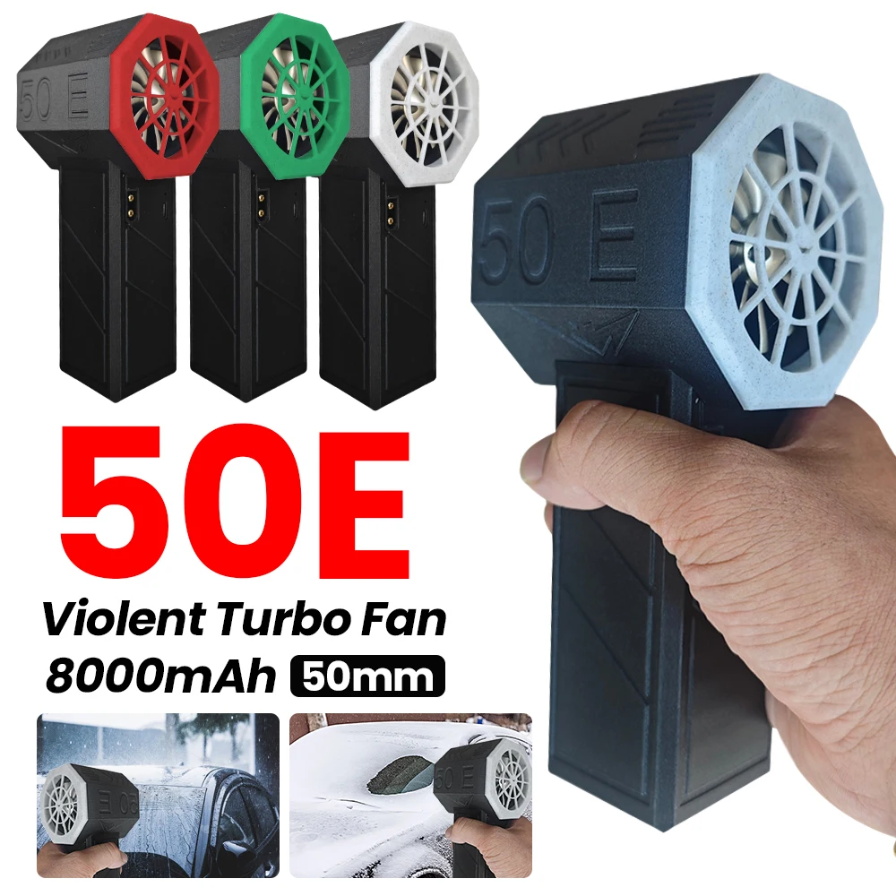 50E Handheld Turbo Jet Fan 50mm Brushless Motor Car Violent Air Blower 8000mAh Electric Strong Dust Blower for Home Outdoor Car
50E Handheld Turbo Jet Fan 50mm Brushless Motor Car Violent Air Blower 8000mAh Electric Strong Dust Blower for Home Outdoor Car