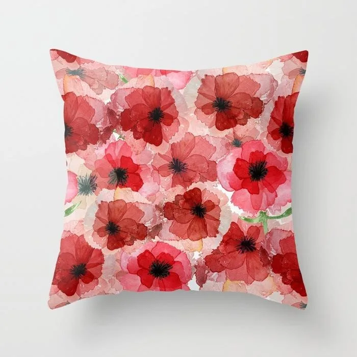 Watercolor Red Poppy Pillow Cover - Vibrant Flower Art for Sofa Bed
Watercolor Red Poppy Pillow Cover - Vibrant Flower Art for Sofa Bed