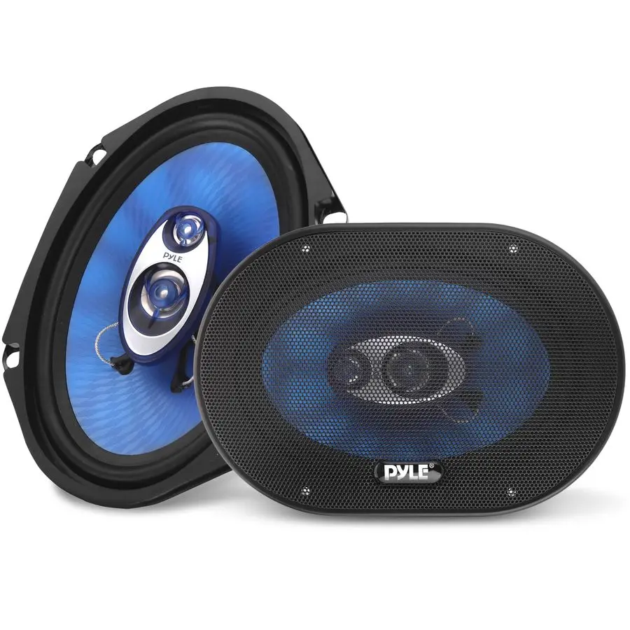 6 x 8 Car Sound Speaker Pair Upgraded Blue Poly Injection Cone 3Way 360 Watts w Nonfatiguing Butyl Rubber Surround 70 20Khz Freq
6 x 8 Car Sound Speaker Pair Upgraded Blue Poly Injection Cone 3Way 360 Watts w Nonfatiguing Butyl Rubber Surround 70 20Khz Freq