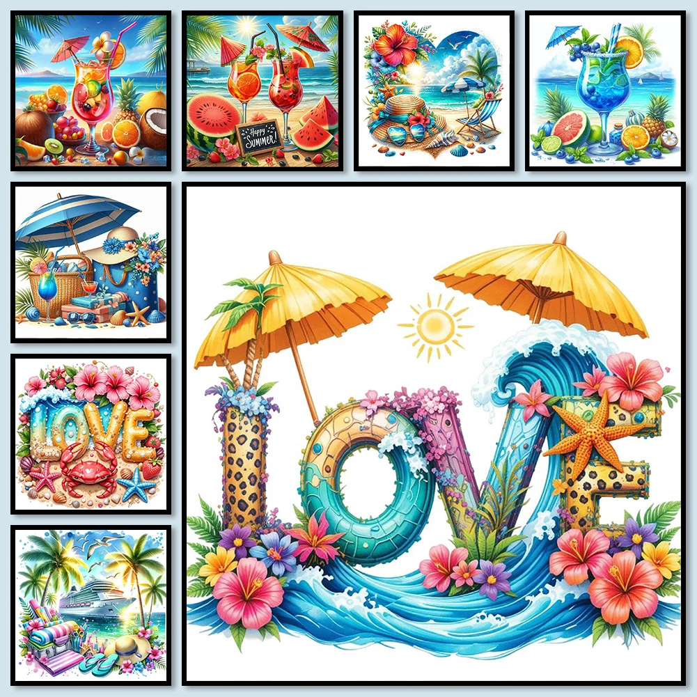 Summer Beach Full DIY 5D Round Drill Diamond Dots Paintings Picture Arts Craft for Adults/Beginners Gift Idea Home Decor 30x30cm
Summer Beach Full DIY 5D Round Drill Diamond Dots Paintings Picture Arts Craft for Adults/Beginners Gift Idea Home Decor 30x30cm