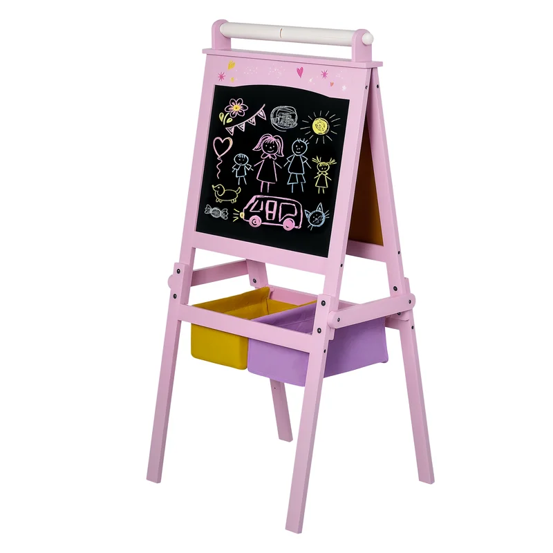 Qaba 3 In 1 Kids Wooden Art Easel with Paper Roll, Double-Sided, Chalkboard & Whiteboard, Storage Baskets, Pink
Qaba 3 In 1 Kids Wooden Art Easel with Paper Roll, Double-Sided, Chalkboard & Whiteboard, Storage Baskets, Pink