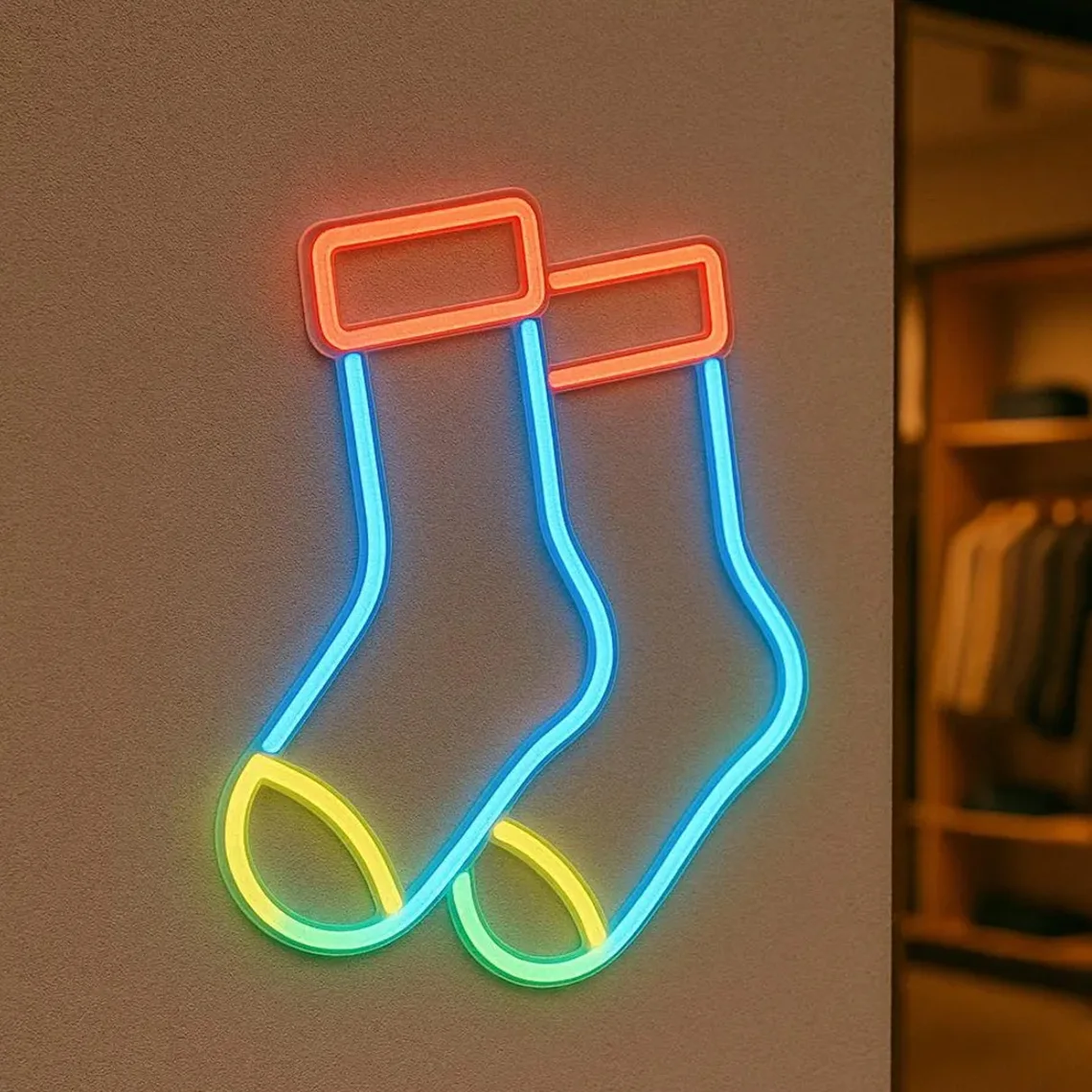 Носки Неоновая вывеска Носки Магазин Арт Декор Ткань Магазин Знак Мальчик Девушка Спальня Настенный декор
Носки Неоновая вывеска Носки Магазин Арт Декор Ткань Магазин Знак Мальчик Девушка Спальня Настенный декор