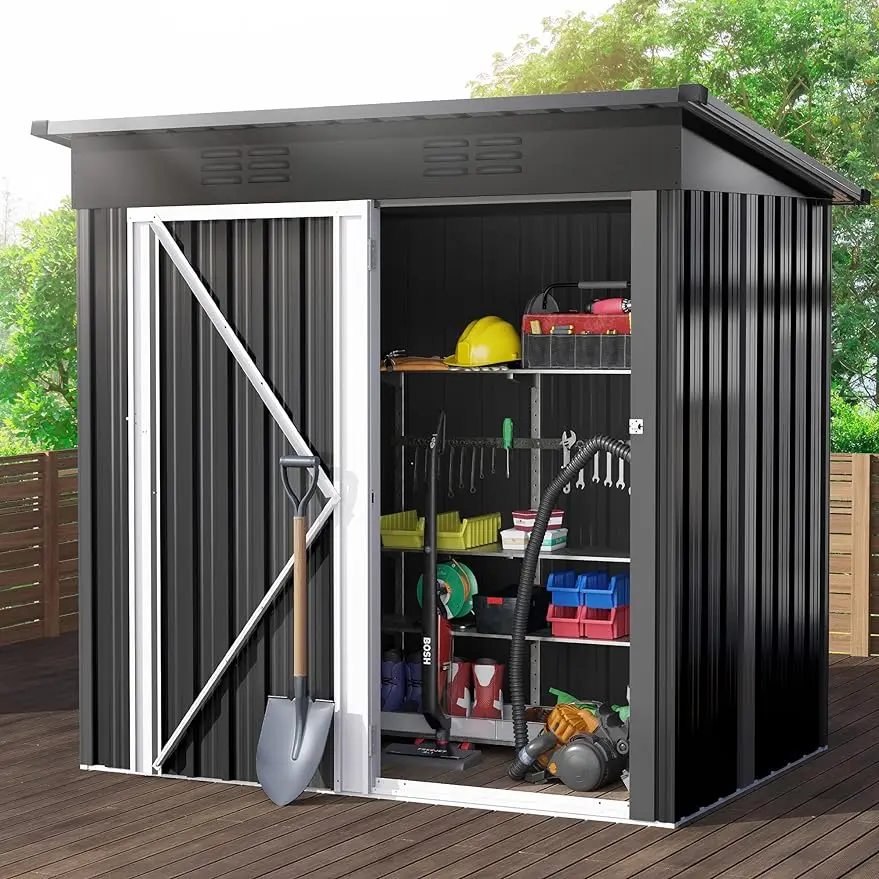 Outdoor Storage Shed 5 x 3FT, Heavy Duty Metal Tool Sheds Storage House with Singe Lockable Door & Air Vent for Garden, Patio
Outdoor Storage Shed 5 x 3FT, Heavy Duty Metal Tool Sheds Storage House with Singe Lockable Door & Air Vent for Garden, Patio