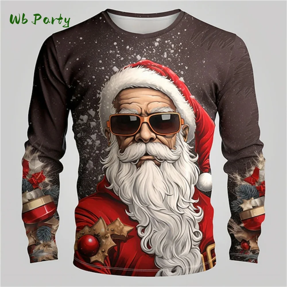 Christmas Round Neck Long Sleeve T Shirt Santa Claus 3D Printed New Fashion Tops Men's Comfortable Sweatshirt Party Clothing
Christmas Round Neck Long Sleeve T Shirt Santa Claus 3D Printed New Fashion Tops Men's Comfortable Sweatshirt Party Clothing