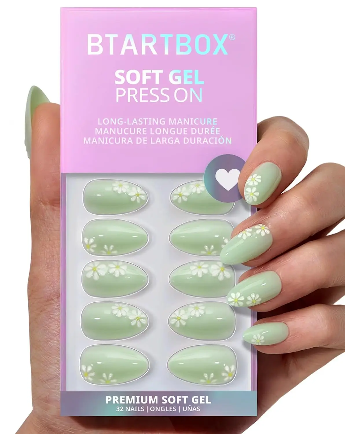 Meadow Daisy Press On Nails Short - 3D Flower Pastel Green Almond, 32 Nails All-in-One Kit with Glue & Tabs
Meadow Daisy Press On Nails Short - 3D Flower Pastel Green Almond, 32 Nails All-in-One Kit with Glue & Tabs