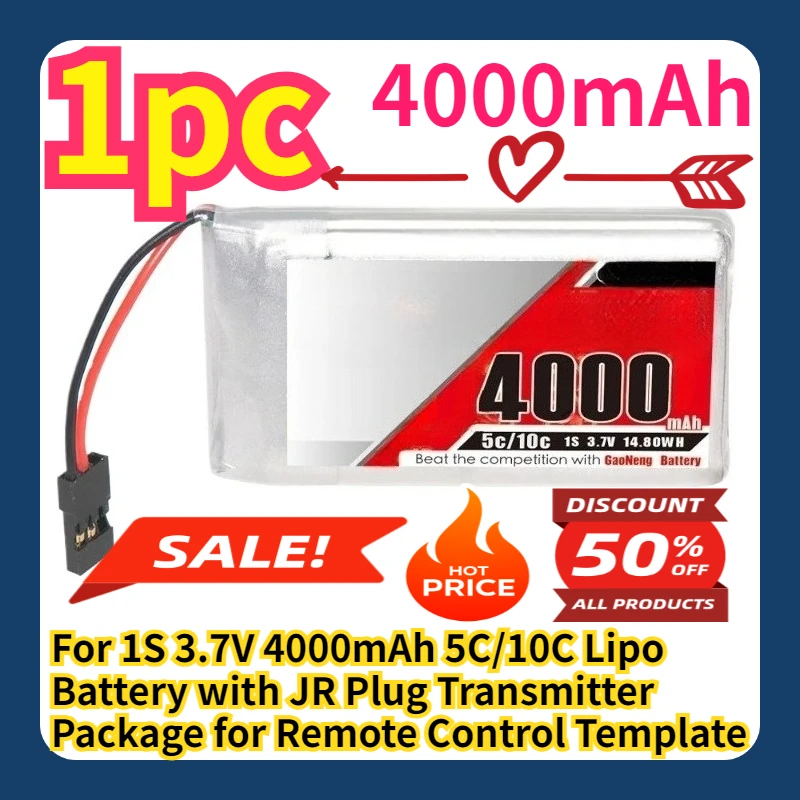 For 1S 3.7V 4000mAh 5C/10C Lipo Battery with JR Plug Transmitter Package for Remote Control Template
For 1S 3.7V 4000mAh 5C/10C Lipo Battery with JR Plug Transmitter Package for Remote Control Template