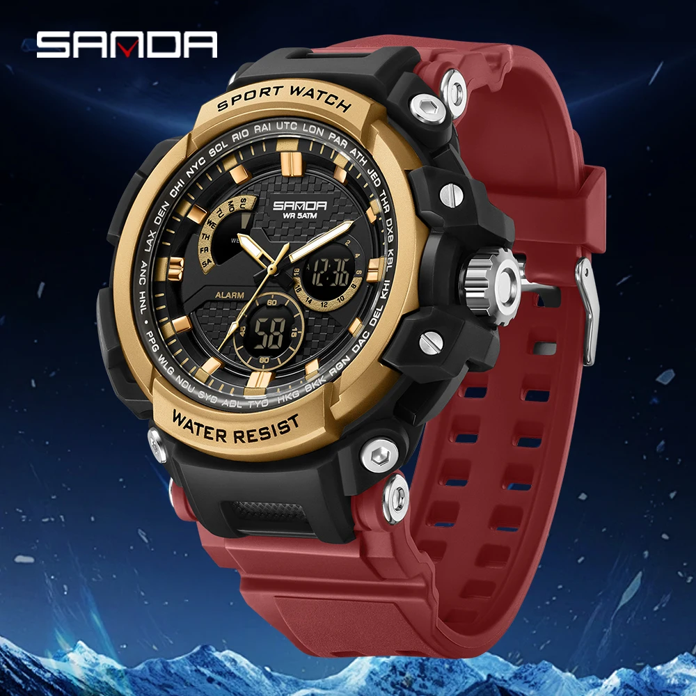 SANDA 3388 Men's Outdoor Electronic Watch Outdoor Sports Watch Student Multi functional Luminous Waterproof Digital Watch
SANDA 3388 Men's Outdoor Electronic Watch Outdoor Sports Watch Student Multi functional Luminous Waterproof Digital Watch