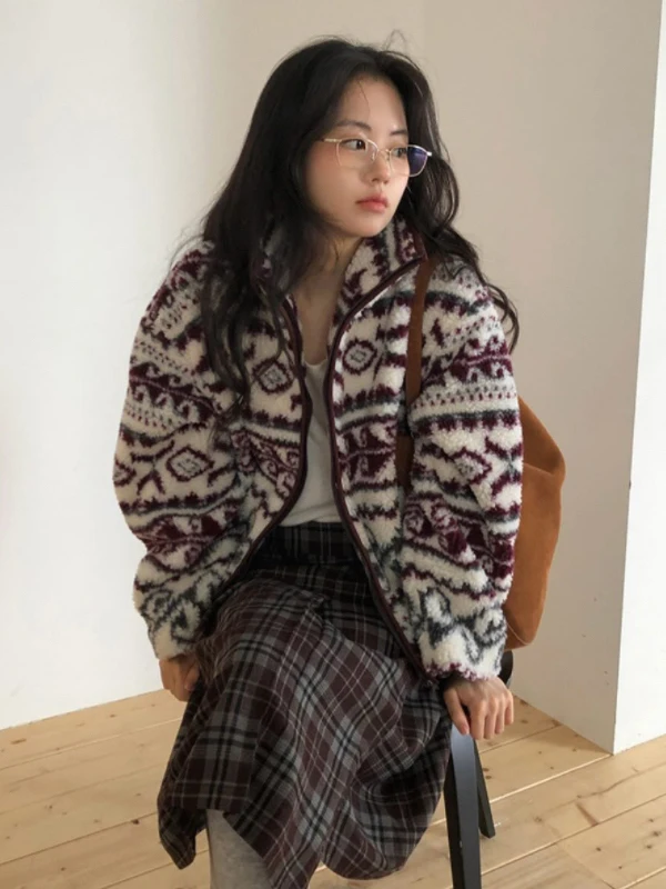 Retro Fair Isle Loose Lazy Sle Lambskin Cotton Jaet Women Winter New Design Sensation Cotton Clothes Trendy
Retro Fair Isle Loose Lazy Sle Lambskin Cotton Jaet Women Winter New Design Sensation Cotton Clothes Trendy
