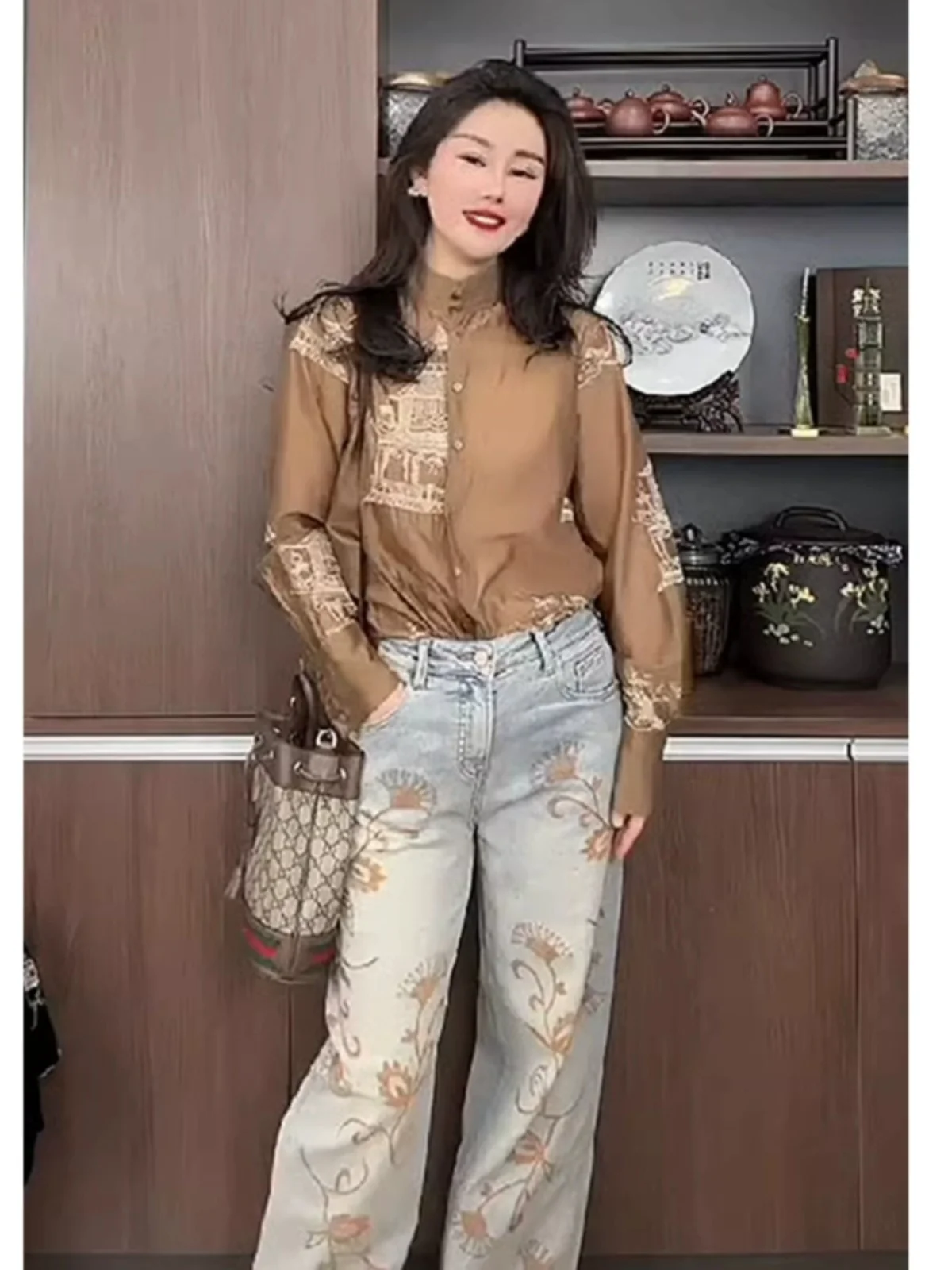 American Sle High Waist Wide Leg Jeans Women's New 2026 Heavy Embroidery Loose Drapey Slimming Floor Length Pants
American Sle High Waist Wide Leg Jeans Women's New 2026 Heavy Embroidery Loose Drapey Slimming Floor Length Pants