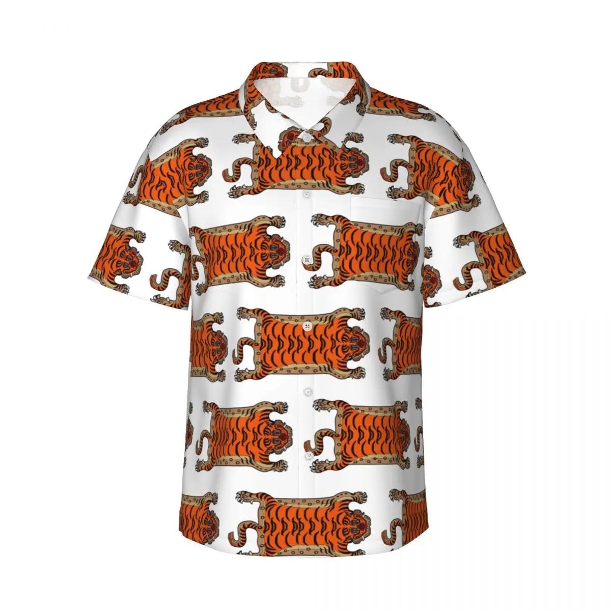Tibetan Tiger Rug Men's Shirts Hawaiian Short Sleeve Shirt Casual Button Tops for Summer Beach
Tibetan Tiger Rug Men's Shirts Hawaiian Short Sleeve Shirt Casual Button Tops for Summer Beach