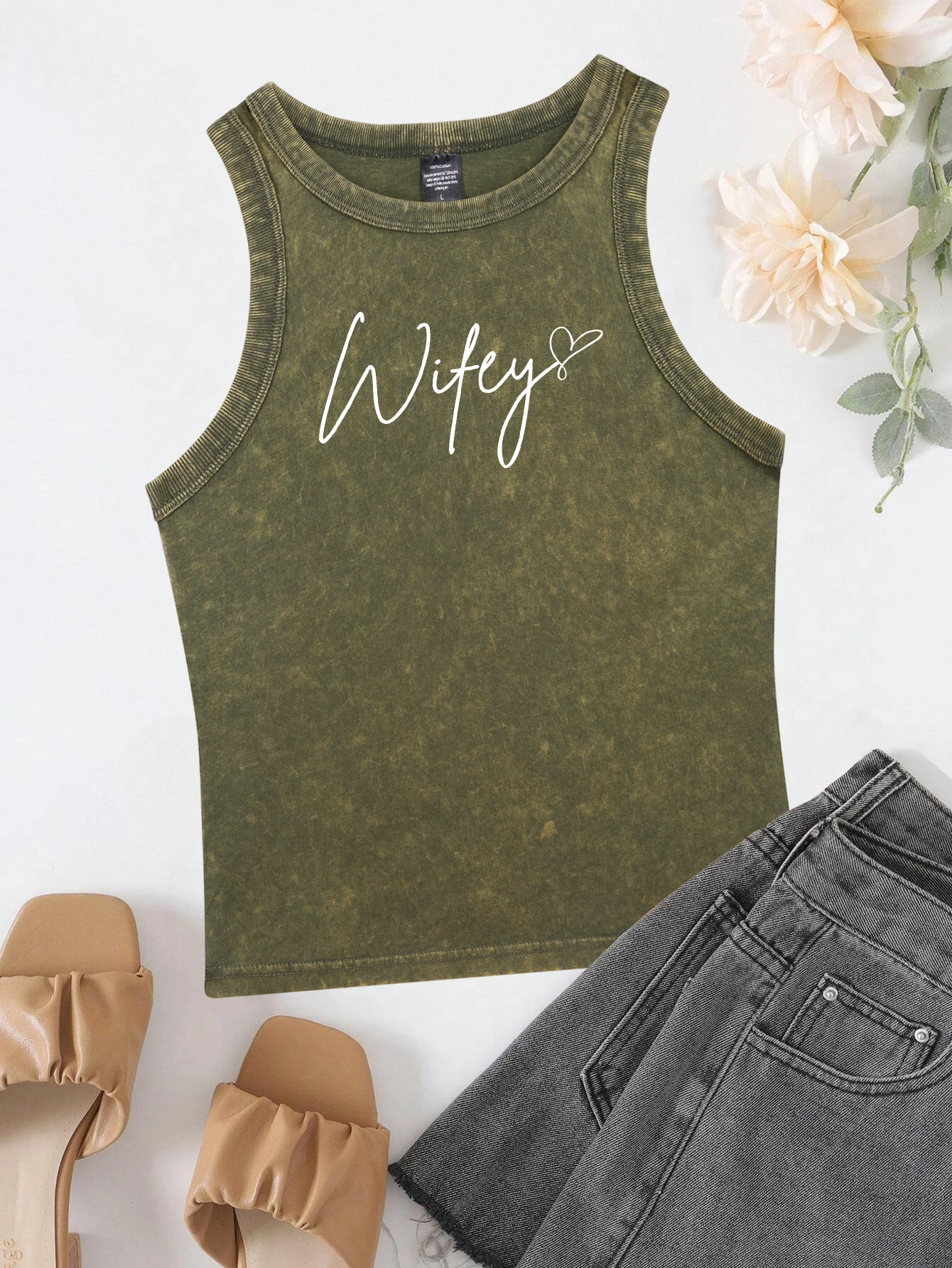 Wifey Simple Heart Letter Prints Women Washed Vest Crewneck Cotton Sleeveless Top Y2K Hip Hop Streetwear Fitness Woman Tank Tops
Wifey Simple Heart Letter Prints Women Washed Vest Crewneck Cotton Sleeveless Top Y2K Hip Hop Streetwear Fitness Woman Tank Tops