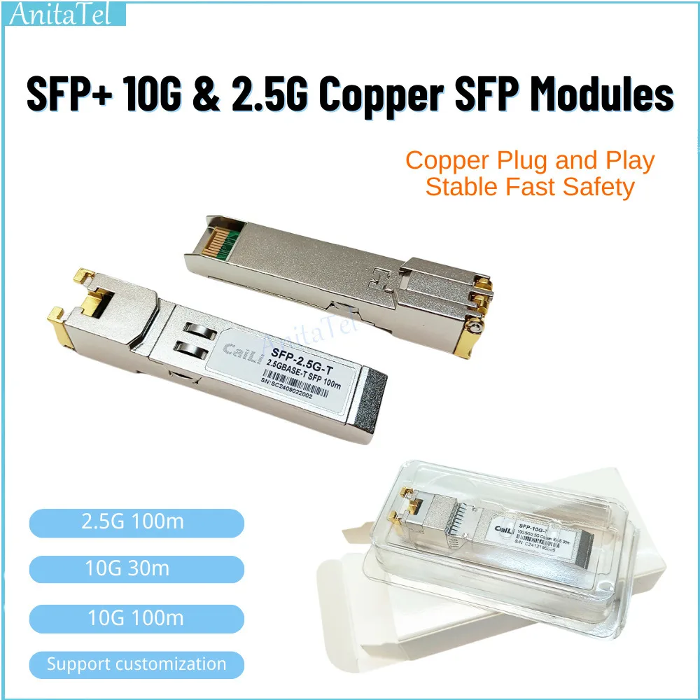 SFP+ 10G/2.5G Copper SFP Modules Optical Turn RJ45 Ethernet Port Switch Gigabit Transceiver Module Applicable To Cisco
SFP+ 10G/2.5G Copper SFP Modules Optical Turn RJ45 Ethernet Port Switch Gigabit Transceiver Module Applicable To Cisco