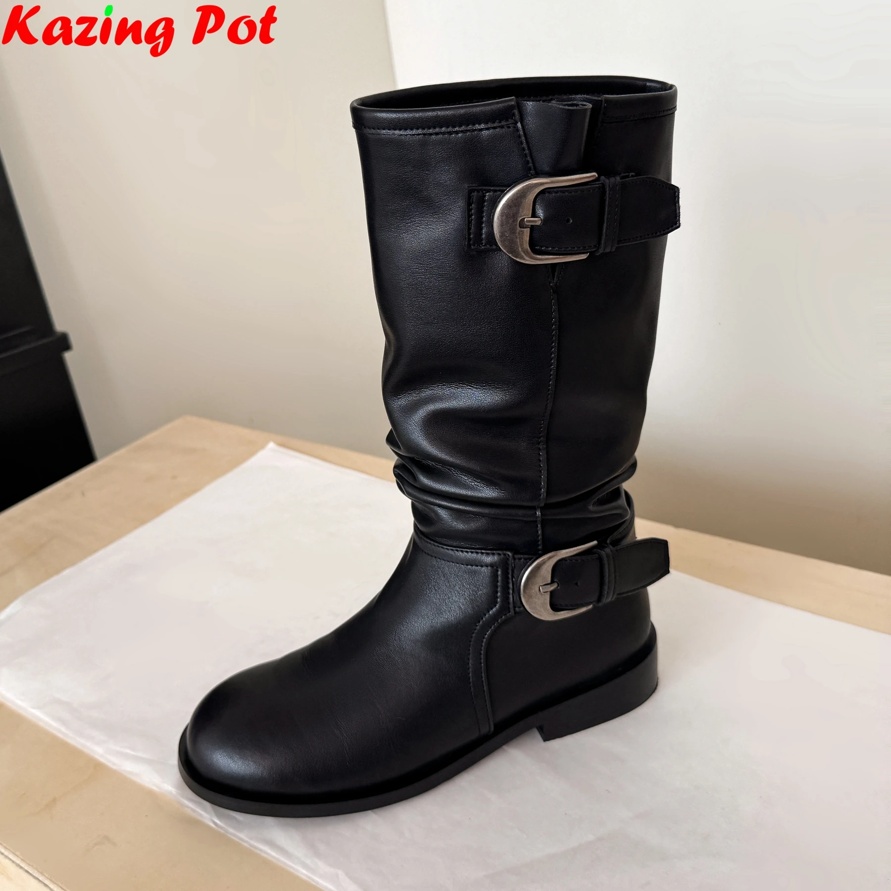 Superstar Big Size Cow Skin Belt Buckle Med Heels Motorcycles Boots Pleated Warm Winter Autumn Shoes Dating Women Mid-calf Boots
Superstar Big Size Cow Skin Belt Buckle Med Heels Motorcycles Boots Pleated Warm Winter Autumn Shoes Dating Women Mid-calf Boots
