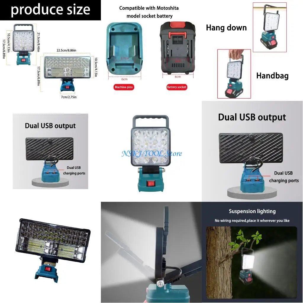 L8RC Handheld Lighting Tool with USB Output for Device Charging for Camping Emergencies and Power Tool Applications
L8RC Handheld Lighting Tool with USB Output for Device Charging for Camping Emergencies and Power Tool Applications