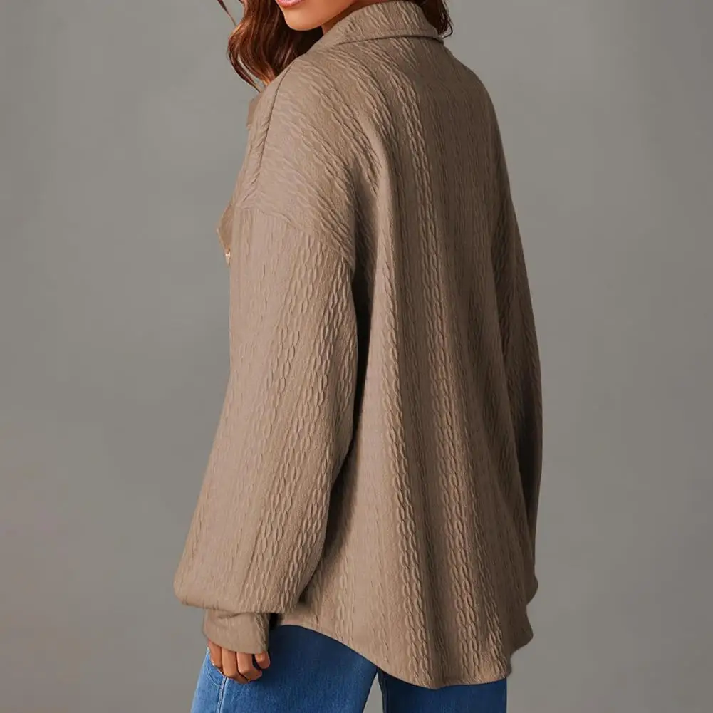 Hem Button-down Shirt Women Button-down Shirt Elegant Lapel Long Sleeve Shirt Jacket for Women Oversized Solid Color Twist
Hem Button-down Shirt Women Button-down Shirt Elegant Lapel Long Sleeve Shirt Jacket for Women Oversized Solid Color Twist