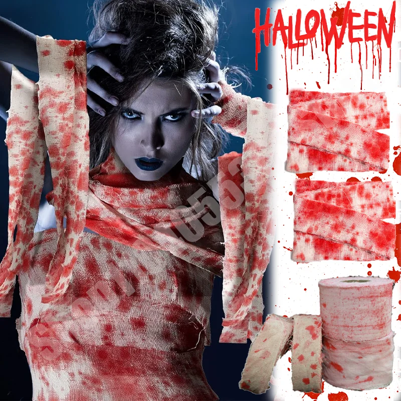 Halloween Bloody Gauze Scary Bloody Bandage Props Zombie Costume Accessories White Party for Halloween Fake Makeup Decorations
Halloween Bloody Gauze Scary Bloody Bandage Props Zombie Costume Accessories White Party for Halloween Fake Makeup Decorations