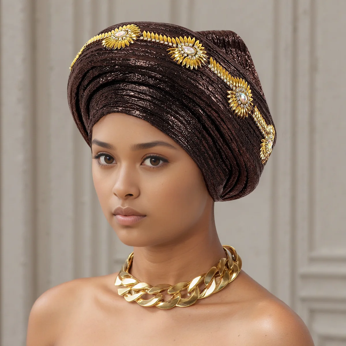 Fashion African Turban Party Cap Women's Diamonds Autogele Headtie Lady Head Wraps Nigeria Wedding Headgear Lady Turbante Mujer
Fashion African Turban Party Cap Women's Diamonds Autogele Headtie Lady Head Wraps Nigeria Wedding Headgear Lady Turbante Mujer