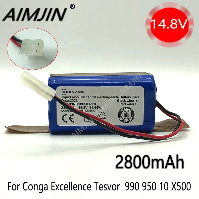 4S1P 14.4V 2800mAh Li-ion Battery for Conga Excellence 990 1090 Ecovacs Deebot N79S N79 DN622 Eufy Robovac 11 11S 12 35C X500
4S1P 14.4V 2800mAh Li-ion Battery for Conga Excellence 990 1090 Ecovacs Deebot N79S N79 DN622 Eufy Robovac 11 11S 12 35C X500