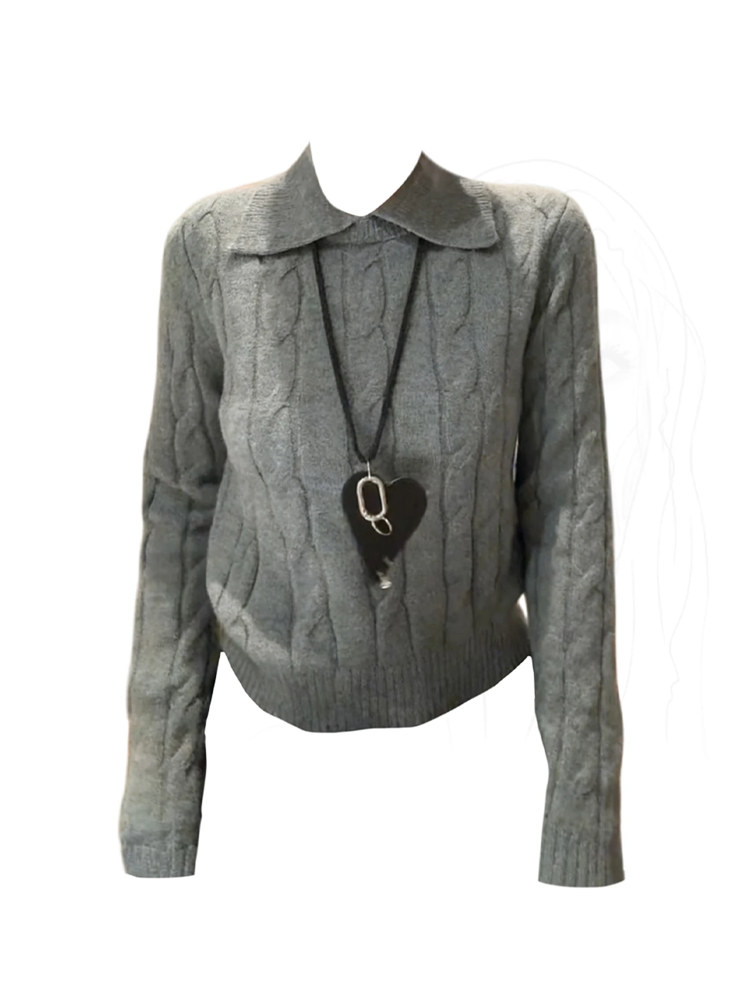 Women Grey Knit Pullover Sweater Vintage Preppy Style Jumper Knit Long Sleeves Cashmere Sweater Autumn Winter 2000s Clothes 2025
Women Grey Knit Pullover Sweater Vintage Preppy Style Jumper Knit Long Sleeves Cashmere Sweater Autumn Winter 2000s Clothes 2025